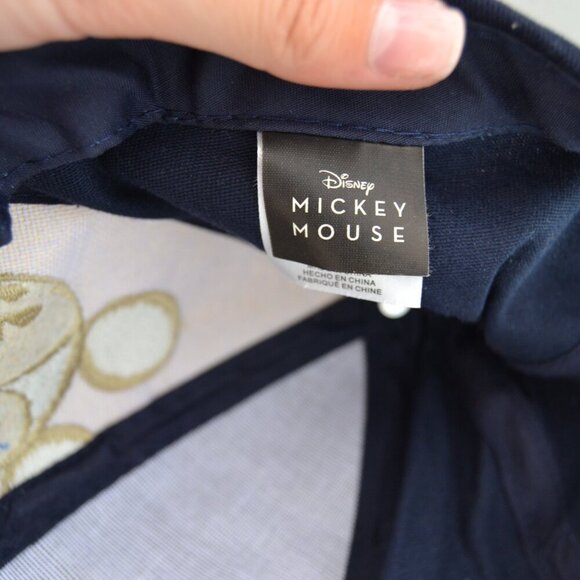 Disney Mickey Mouse Retro Embroider Baseball Hat Cap Adjustable Navy and Tan - Picture 7 of 7